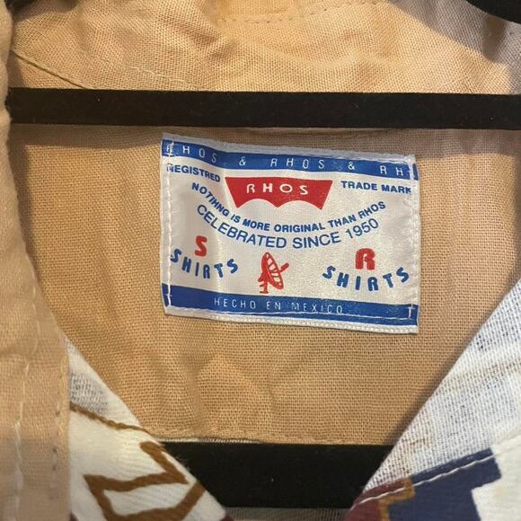 Vintage 80s Aztec Patterned Western Tribal Button Up Long Sleeve Shirt Adult Med - Picture 2 of 3